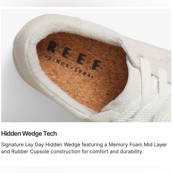 Reef Lay Day Lift Sneakers in Vintage/Gum. Women’s size 9. - Picture 13 of 15